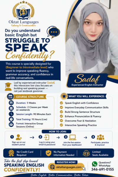 FREE- Speak English Confidently in Just 4 Weeks! Starts on Jun27, 2026 (Saturday & Sunday)